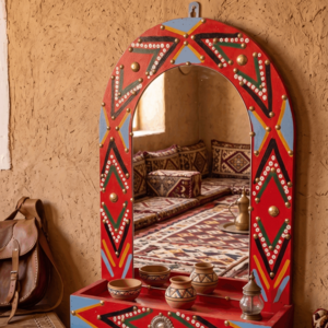 مراة تراثية مع رف صغير 45×40 سم